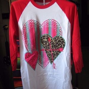 Crazy Train Multi-Pattern Heart Baseball Raglan